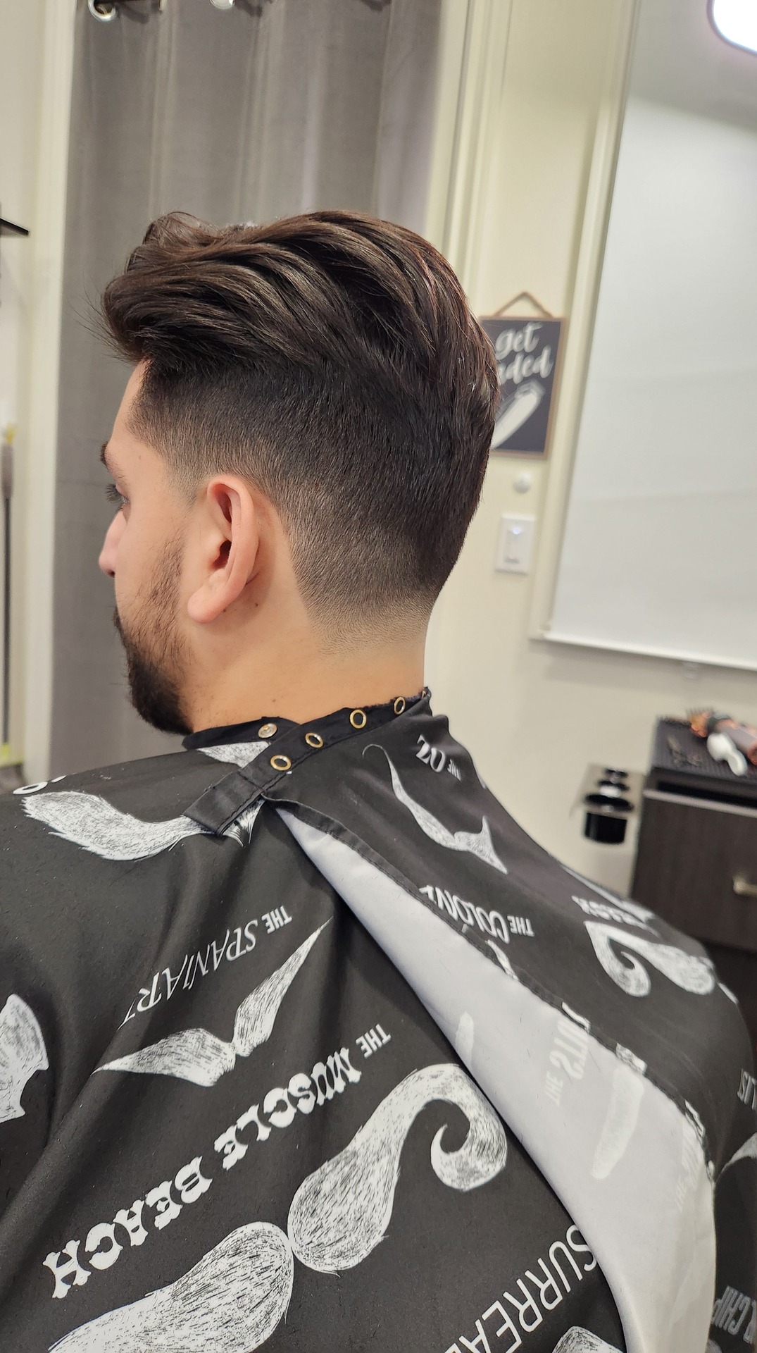 Detailed line-up and beard trim